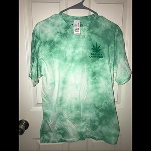 Weed/Cannabis tie dye green shirt by Pacsun
